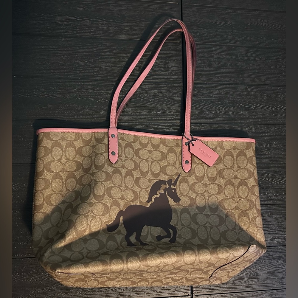 Coach City Tote Reversible Unicorn NWOT